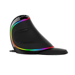 Delux Drátová vertikální myš M618Plus 4000DPI RGB