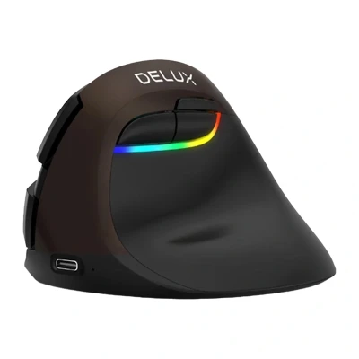 Delux M618 Mini zlatá ergonomická bezdrátová myš USB/Bluetooth/2,4 GHz
