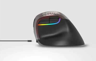 Delux M618 Mini zlatá ergonomická bezdrátová myš USB/Bluetooth/2,4 GHz