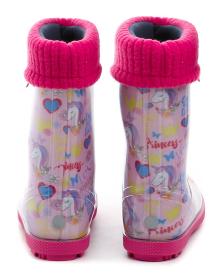 Demar 0048AL dětské růžové gumáky s jednorožcem