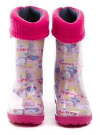 Demar 0048AL dětské růžové gumáky s jednorožcem