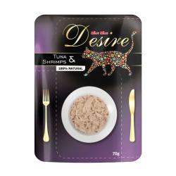 Desire premium s trhaným masem Tuňák a Krevety, kapsička 70 g Desire premium s trhaným masem Tuňák a Krevety, kapsička 70 g