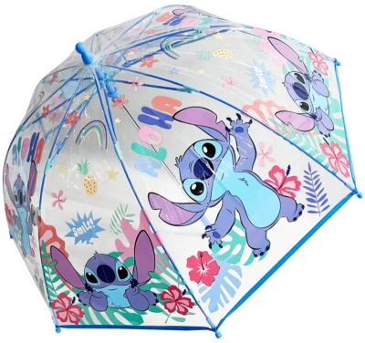 Deštník dětský Disney Lilo Stitch 64x72cm manuální průhledný Deštník dětský Disney Lilo Stitch 64x72cm manuální průhledný