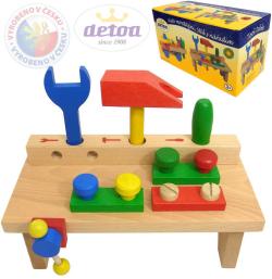 Detoa Dětský pracovní stolek set s nářadím (dřevěná hračka)