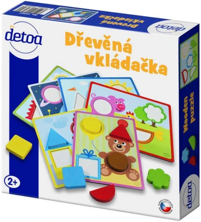 Detoa DREVO Baby vkladacia hra 6 predlôh 15 dielikov (drevená hračka)