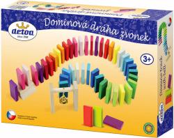 Detoa DŘEVO Dráha dominová zvonek set 95 kamenů se zvonečkem