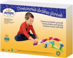 Detoa DŘEVO Dráha dominová zvonek set 95 kamenů se zvonečkem