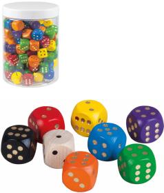 Detoa DŘEVO Kostky barevné hrací set 150ks v dóze (dřevěná hračka)