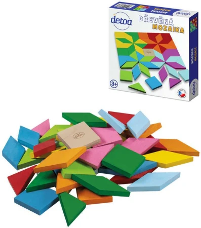 Detoa DŘEVO Mozaika barevná puzzle skládačka (dřevěná hračka)
