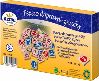 Detoa DŘEVO Pexeso dopravní značky 36 dílků (dřevěná hračka)