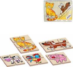 Detoa DŘEVO Puzzle skládanka zvířátka 12 dílků (dřevěná hračka)