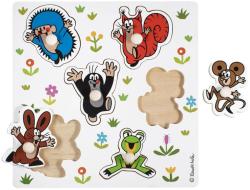 Detoa DŘEVO Puzzle vkládací malé Krtek (Krteček) na desce 6 dílků s úchyty