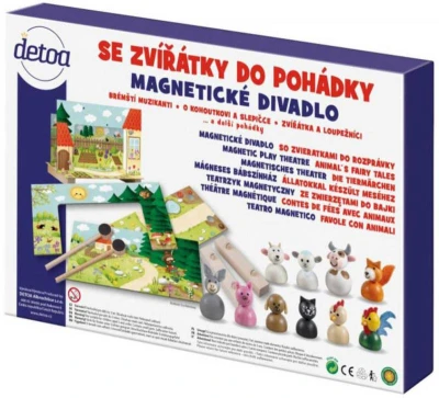 Detoa Magnetické divadlo so zvieratkami do rozprávky (drevená hračka)