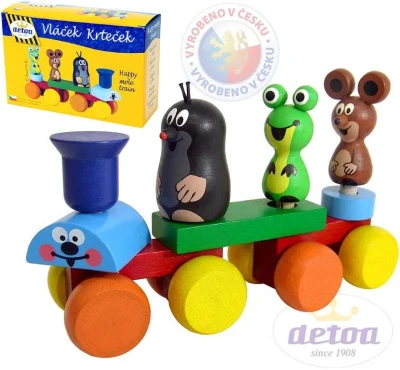 Detoa Vláček Krteček (dřevěná hračka) Detoa Vláček Krteček (dřevěná hračka)