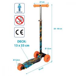 Enero Maxi Scooter Graffiti s LED svítícími kolečky dětská tříkolová koloběžka