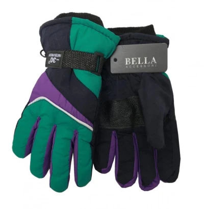 Dětské zimní rukavice Bella Accessori 9009-7 modrozelená Dětské zimní rukavice Bella Accessori 9009-7 modrozelená
