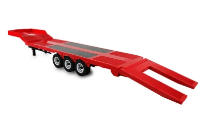 DF models červený třínápravový podvalníkový návěs pro modely Scania v měřítku 1:18