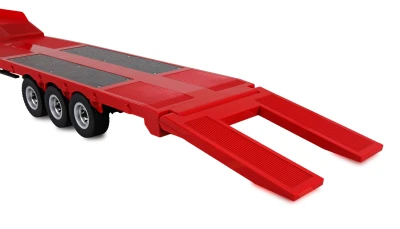 DF models červený třínápravový podvalníkový návěs pro modely Scania v měřítku 1:18