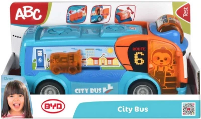 Dickie ABC Baby městský autobus 22cm s chrastítkem volný chod plast