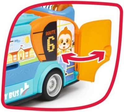 Dickie ABC Baby městský autobus 22cm s chrastítkem volný chod plast