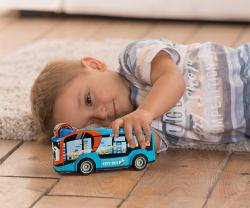 Dickie ABC Baby městský autobus 22cm s chrastítkem volný chod plast