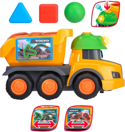 Dickie Auto baby sklápěčka Harry vkládací se 3 tvary na baterie Světlo Zvuk