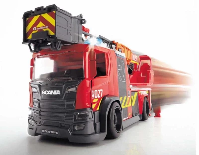 Dickie Auto hasičské Scania hasiči 35cm stříká vodu na baterie Světlo Zvuk