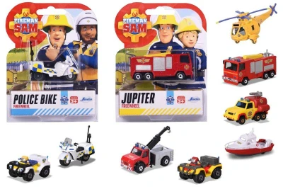 Dickie Auto kovové Požárník Sam 1:64 volný chod 8 druhů