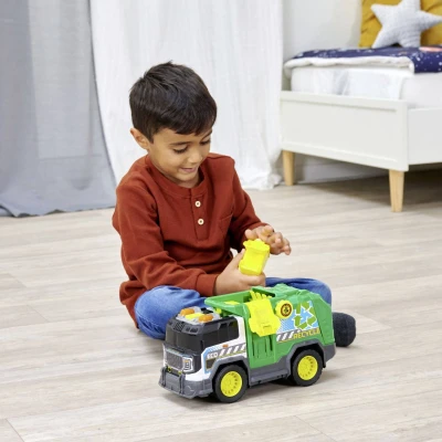 Dickie Auto popeláři 30cm volný chod set s popelnicí na baterie Světlo Zvuk