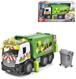Dickie Auto popelářské Mercedes popeláři 26cm na setrvačník na baterie Světlo Zvuk