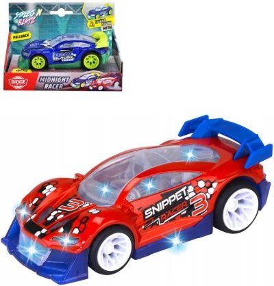 Dickie Auto závodní Midnight Racer zpětný chod na baterie Světlo Zvuk 2 druhy
