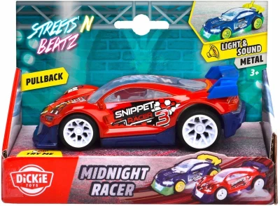 Dickie Auto závodní Midnight Racer zpětný chod na baterie Světlo Zvuk 2 druhy