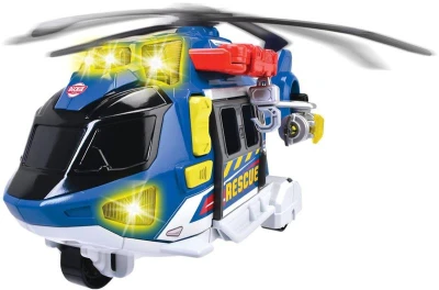 Dickie Helikoptéra záchranářská 39cm funkční na baterie Světlo Zvuk