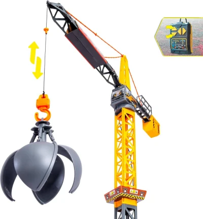Dickie Jeřáb Mighty Crane věžový stavební 110cm ovládání na kabel na baterie