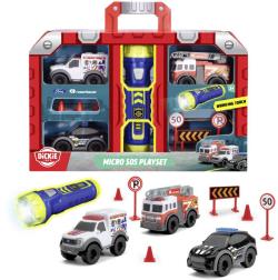 Dickie Mikro záchranářská vozidla 3ks s baterkou a doplňky na baterie Světlo Dickie Mikro záchranářská vozidla 3ks s baterkou a doplňky na baterie Světlo
