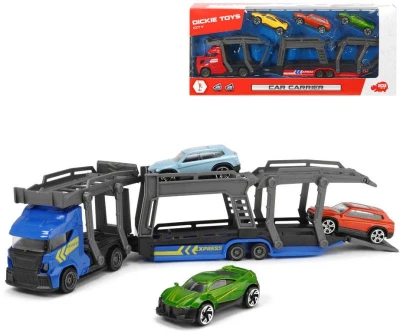 Dickie Preprava autíčok set transportér 28cm + autíčko 3ks kov 2 druhy Dickie Preprava autíčok set transportér 28cm + autíčko 3ks kov 2 druhy