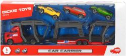 Dickie Přeprava autíček set transportér 28cm + autíčko 3ks kov 2 druhy