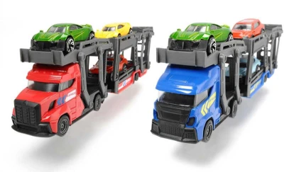 Dickie Přeprava autíček set transportér 28cm + autíčko 3ks kov 2 druhy