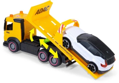 Dickie Set odtahový vůz Volvo FM na setrvačník + auto Volvo EX40