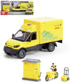 Dickie Zásilková doprava auto DHL s figurkou a doplňky na baterie Světlo Zvuk Dickie Zásilková doprava auto DHL s figurkou a doplňky na baterie Světlo Zvuk