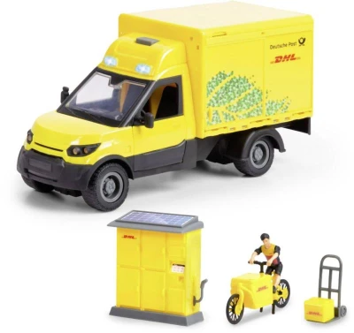 Dickie Zásilková doprava auto DHL s figurkou a doplňky na baterie Světlo Zvuk