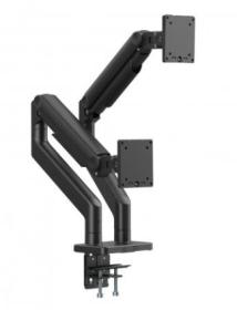Digitus držák pro dva monitory, 2x 45", 2x 20 kg mechanická pružina, VESA: 75x75, 100x100, Černá