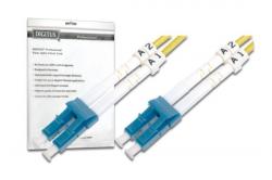 DIGITUS Fiber Optic Patch Cord, LC to LC, Singlemode, OS1, 09/125 , Duplex Length 3m