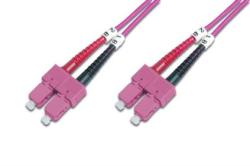 DIGITUS Fiber Optic Patch Cord, SC to SC, Multimode OM4 - 50/125 , Duplex, color RAL4003 Length 2m