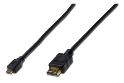 Digitus HDMI/D na HDMI/A připojovací kabel 2m, pozlacené kontakty Digitus HDMI/D na HDMI/A připojovací kabel 2m, pozlacené kontakty