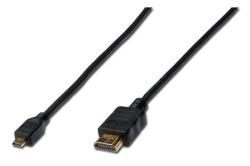 Digitus HDMI/D na HDMI/A připojovací kabel 2m, pozlacené kontakty (VÝPRODEJ) Digitus HDMI/D na HDMI/A připojovací kabel 2m, pozlacené kontakty (VÝPRODEJ)
