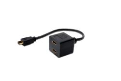 Digitus kabel HDMI Y-rozbočovač, HDMI TypeA - 2x HDMI Typ A, 0,2m, CU, AWG30, stíněný, M / F, UL, pozlacený, černý Digitus kabel HDMI Y-rozbočovač, HDMI TypeA - 2x HDMI Typ A, 0,2m, CU, AWG30, stíněný, M / F, UL, pozlacený, černý