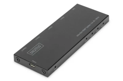 Digitus Ultra tenký HDMI Rozbočovač, 1x4, 4K / 60Hz HDR, HDCP 2.2, 18 Gbps, Micro USB napájeno Digitus Ultra tenký HDMI Rozbočovač, 1x4, 4K / 60Hz HDR, HDCP 2.2, 18 Gbps, Micro USB napájeno