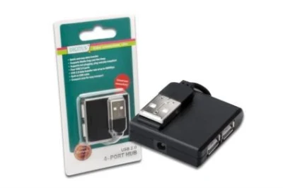 Digitus USB 2.0 hub, Vysokorychlostní rozbočovač, 4-porty, černý, bez napájecího zdroje Digitus USB 2.0 hub, Vysokorychlostní rozbočovač, 4-porty, černý, bez napájecího zdroje