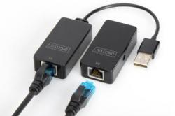 DIGITUS USB Extender, USB 2.0, pro použití s Cat5 / 5e / 6 (UTP, STP nebo SFT) kabelu až 50 m / 164 stop DIGITUS USB Extender, USB 2.0, pro použití s Cat5 / 5e / 6 (UTP, STP nebo SFT) kabelu až 50 m / 164 stop